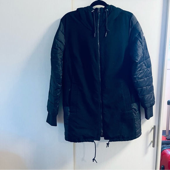 Women’s black COLUMBIA STYLISH & LONG WINTER Coat - Picture 2 of 10